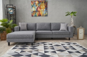 Canapea pe colț Kale Linen Left - Grey - Img 1