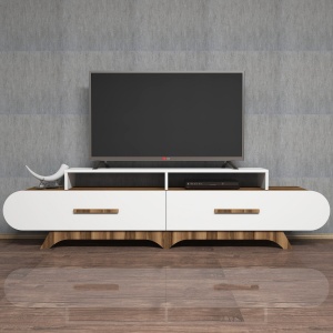 Comoda TV Flora - Walnut, White - Img 3