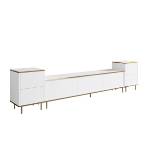 Comoda TV Imaj - White, Gold - Img 5