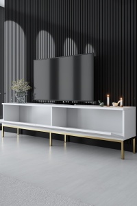 Comoda TV Lord - White, Gold - Img 2