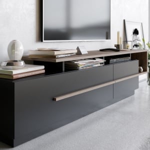 Comoda TV Pia - Black, Walnut - Img 3