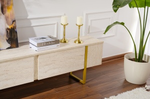 Comoda TV Serenity - Travertine, Gold - Img 5