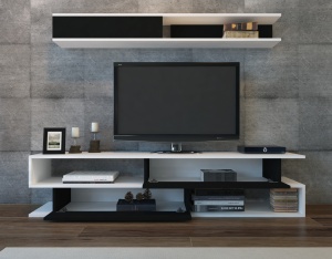 Comoda TV Sims - Black, White - Img 2