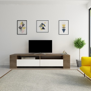 Comoda TV Sosruko - Walnut, White - Img 1