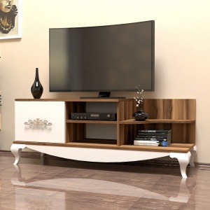 Comoda TV Sultan - Walnut, White - Img 1