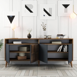Consolă Milan - Walnut, Anthracite - Img 3