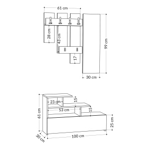 Dulap cu raft Vesty - Oak, Oak - Img 4