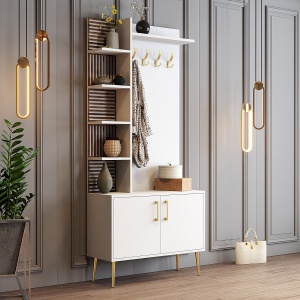 Dulap cu raft Viyana D - White, Gold - Img 3