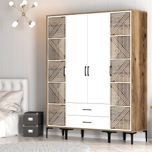 Dulap Kumsal PTP - Walnut, White - Img 3