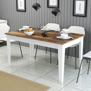 Masa Milan 520 - Walnut, White - Img 1