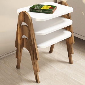 Masa Plianta Paris - Walnut, White - Img 1
