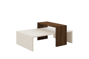 Masuta de cafea Glow - White, Walnut - Img 4