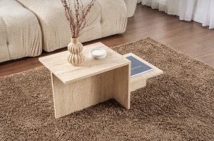 Masuta de cafea Harmony - Travertine - Img 1
