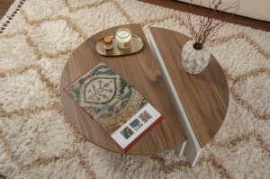 Masuta de cafea Orion - Walnut, White - Img 4
