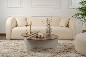 Masuta de cafea Orion - Walnut, White - Img 8