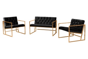Set Canapea Oslo Gold - Black - Img 1