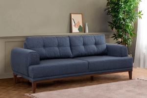 Set Canapea Vina Set - Dark Blue, Walnut - Img 4