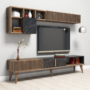 Set mobilier Milan - Walnut, Black - Img 2