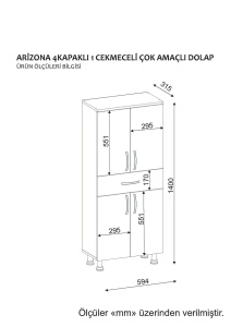 Cabinet de baie Arizona 4 Kapak - White - Img 6