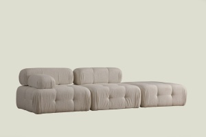 Canapea Doblo ( L1-O1-Pouffe) Cream Bouclette - Img 2