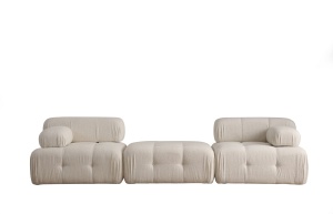 Canapea Doblo ( L1-Pouffe-1R) - Cream Bouclette - Img 2