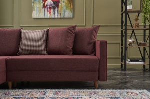 Canapea Extensibila Aydam Left - Claret Red - Img 3