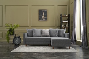 Canapea Extensibila Aydam Right - Grey - Img 1