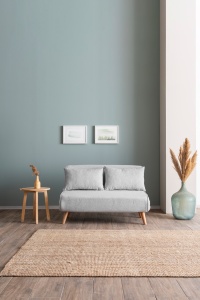 Canapea Extensibila Folde 2-Locuri - Teddy Fabric - Grey - Img 3