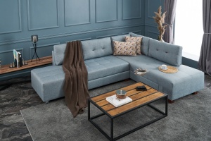 Canapea Extensibila Manama Corner Sofa Bed Right - Light Blue - Img 1