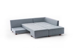 Canapea Extensibila Manama Corner Sofa Bed Right - Light Blue - Img 8