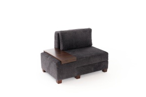 Canapea Extensibila Perenna Chenille Left - Anthracite - Img 5