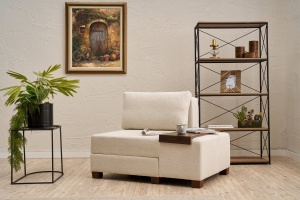 Canapea Extensibila Perenna Chenille Right - Cream - Img 2