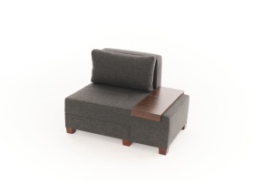 Canapea Extensibila Perenna Linen Right - Anthracite - Img 5