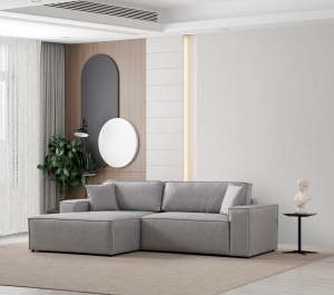 Canapea Extensibila Pırlo Corner Left - Light Grey - Img 1