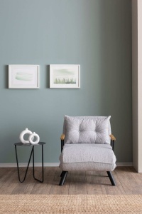 Canapea Extensibila Sando Single - Teddy Fabric - Grey - Img 2