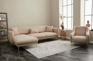 Canapea Extensibila Simena Left - Beige - Img 3