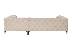 Canapea pe colț Como Eco Right - Beige, Black - Img 5