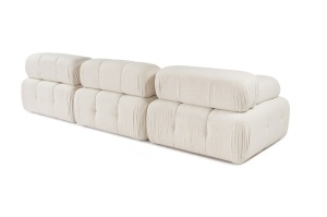 Canapea pe colț Doblo 3 Locuri with Pouffe ( L1-O1-1R-Pouffe) - Cream - Img 5