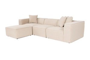 Canapea pe colț Lora (L1-O1-1R-POUFFE ) - Peach - Img 4