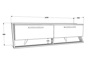 Comoda TV Astrid - White, Walnut - Img 5