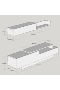 Comoda TV Elda - White, Walnut - Img 6