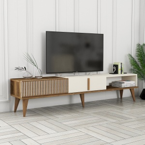 Comoda TV Milan Alt - Walnut, Cream - Img 2