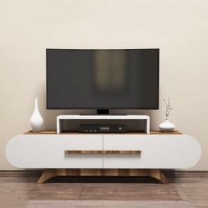 Comoda TV Rose - Walnut, White - Img 1