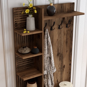 Dulap cu raft Viyana D - Walnut - Img 4
