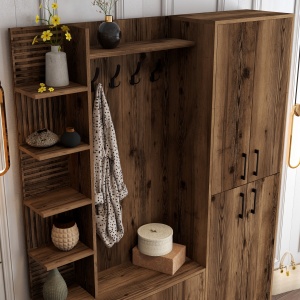 Dulap cu raft Viyana DA - Walnut - Img 5