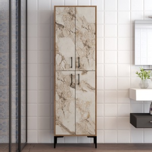 Dulapior Berlin A - Walnut, White Marble - Img 2