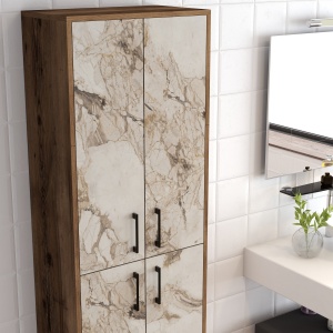 Dulapior Berlin A - Walnut, White Marble - Img 4