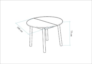 Masa Extensibila Oliver - Walnut, Black - Img 6