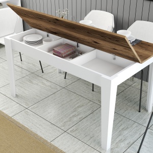 Masa Milan 520 - Walnut, White - Img 4