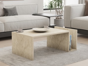 Masuta de cafea Memo - Travertine - Img 1